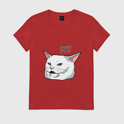 Футболка хлопковая женская Eh?!, цвет: красный