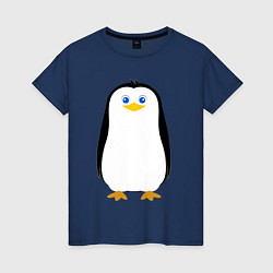 Футболка хлопковая женская Красивый пингвин, цвет: тёмно-синий