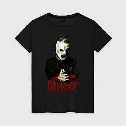 Футболка хлопковая женская Slipknot mask, цвет: черный