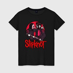 Футболка хлопковая женская Slipknot rock, цвет: черный