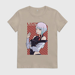 Футболка хлопковая женская Милая Люси, цвет: миндальный