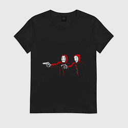 Футболка хлопковая женская Money heist fiction, цвет: черный
