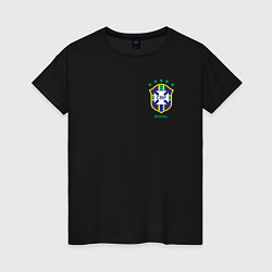 Футболка хлопковая женская Пеле ретро форма, цвет: черный