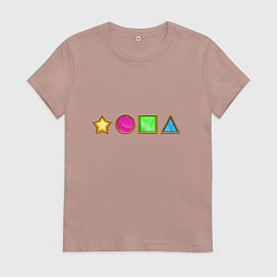 Футболка хлопковая женская Кристаллы жопа, цвет: пыльно-розовый