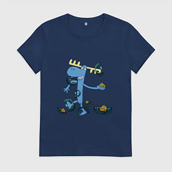 Футболка хлопковая женская Lumpy trap, цвет: тёмно-синий