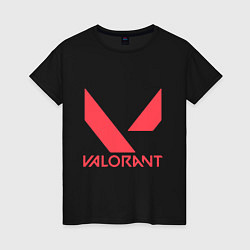 Футболка хлопковая женская Valorant - logo, цвет: черный