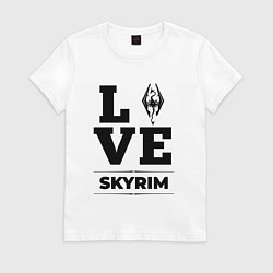 Футболка хлопковая женская Skyrim love classic, цвет: белый