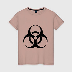 Футболка хлопковая женская Biological hazard, цвет: пыльно-розовый