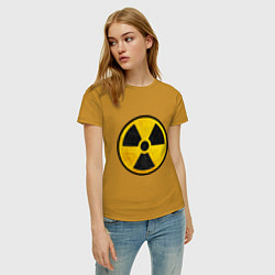 Футболка хлопковая женская Atomic Nuclear, цвет: горчичный — фото 2