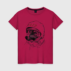 Женская футболка Лайка собака космонавт СССР