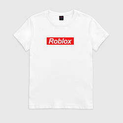Футболка хлопковая женская Roblox полоса, цвет: белый