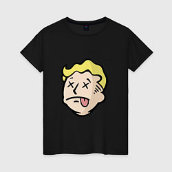 Футболка хлопковая женская Dead vault boy, цвет: черный