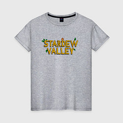 Футболка хлопковая женская Stardew Valley logo, цвет: меланж