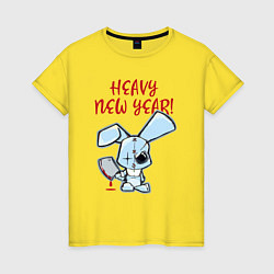 Женская футболка Кролик с тесаком - new years horror