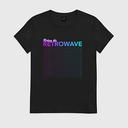 Футболка хлопковая женская Riding the retrowave, цвет: черный