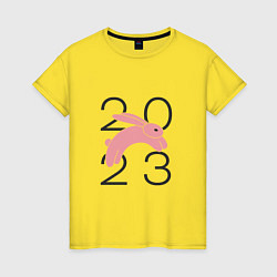 Футболка хлопковая женская Jump 2023, цвет: желтый