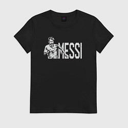 Футболка хлопковая женская Football Messi, цвет: черный