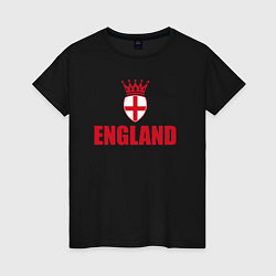Футболка хлопковая женская England king, цвет: черный