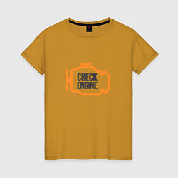 Женская футболка Check engine