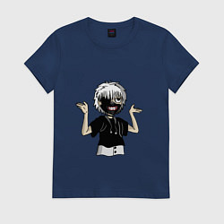 Футболка хлопковая женская Гуль из Токио, цвет: тёмно-синий