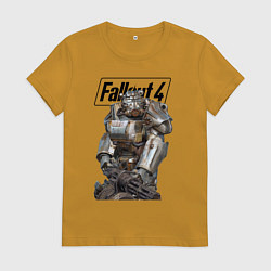 Футболка хлопковая женская Paladin Danse of the Brotherhood of Steel Fallout, цвет: горчичный