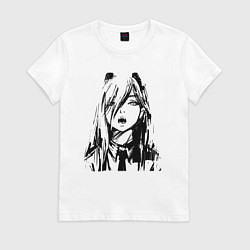 Футболка хлопковая женская Человек - бензопила Пауэр, цвет: белый