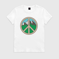 Футболка хлопковая женская Peace nature, цвет: белый
