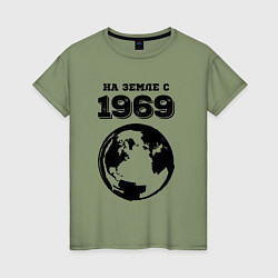 Женская футболка На Земле с 1969 с краской на светлом
