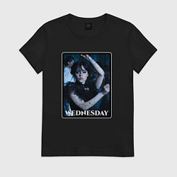 Футболка хлопковая женская Wednesday pictures, цвет: черный
