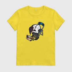 Футболка хлопковая женская Kobeni tilts, цвет: желтый