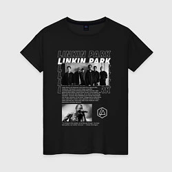 Футболка хлопковая женская Linkin Park цитата, цвет: черный