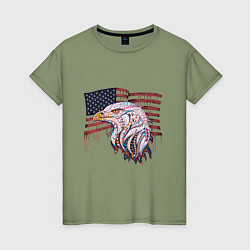Футболка хлопковая женская American eagle, цвет: авокадо