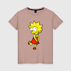 Футболка хлопковая женская Красивая Лиза, цвет: пыльно-розовый