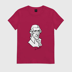 Футболка хлопковая женская Йозеф Гайдн, цвет: маджента