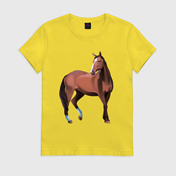 Футболка хлопковая женская Тяжелая теплокровная, цвет: желтый