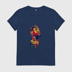 Футболка хлопковая женская Lebron look up, цвет: тёмно-синий