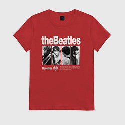 Футболка хлопковая женская The Beatles rock, цвет: красный