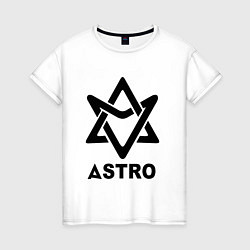 Футболка хлопковая женская Astro black logo, цвет: белый