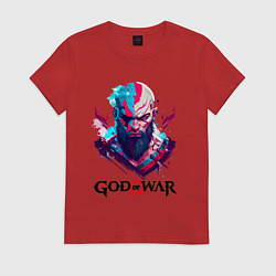 Футболка хлопковая женская God of War, Kratos, цвет: красный
