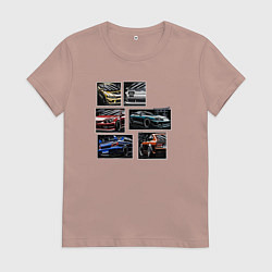 Футболка хлопковая женская Cars Japan, цвет: пыльно-розовый