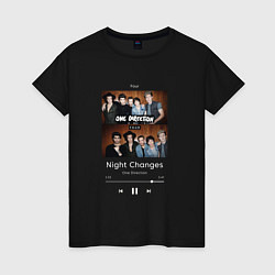 Футболка хлопковая женская One direction Night Changes, цвет: черный