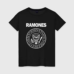 Футболка хлопковая женская Ramones Blitzkrieg Bop, цвет: черный