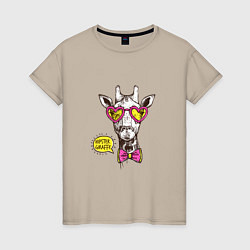 Женская футболка Hipster giraffe
