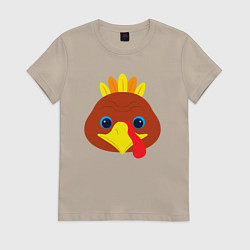 Футболка хлопковая женская Индейка, цвет: миндальный