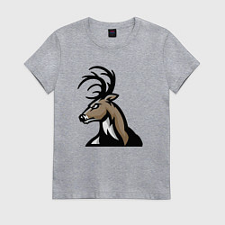 Футболка хлопковая женская Deer mood, цвет: меланж