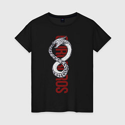 Футболка хлопковая женская Ouroboros, цвет: черный
