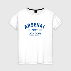 Футболка хлопковая женская Arsenal london the gunners, цвет: белый