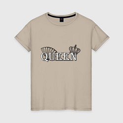 Футболка хлопковая женская Для неё QUEEN, цвет: миндальный