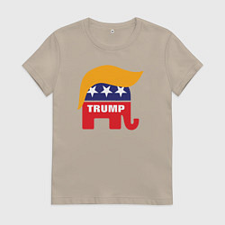 Футболка хлопковая женская Trump elephant, цвет: миндальный