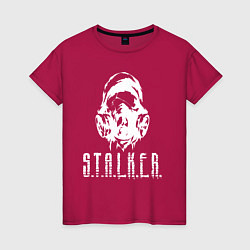Футболка хлопковая женская STALKER gas mask, цвет: маджента
